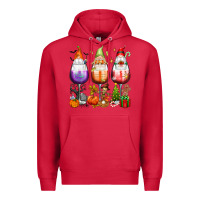 Cardinal Hallothanksmas wine glasses and gnomes Premium Hoodie - texasbilliewilder