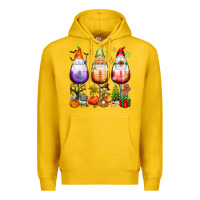 Lemon Hallothanksmas wine glasses and gnomes Premium Hoodie - texasbilliewilder