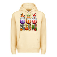 Pina Colada Hallothanksmas wine glasses and gnomes Premium Hoodie - texasbilliewilder