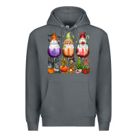 Rock Hallothanksmas wine glasses and gnomes Premium Hoodie - texasbilliewilder