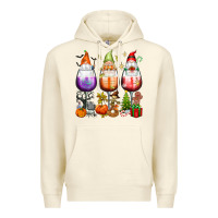 Sandshell Hallothanksmas wine glasses and gnomes Premium Hoodie - texasbilliewilder