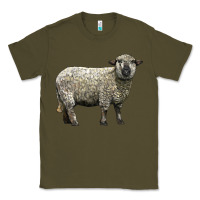 Army Green hampshire sheep Classic Tee - LillyAllenDesigns