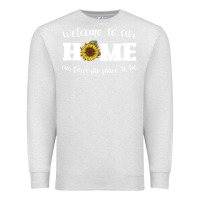 Oatmeal Heather welcome to our Home Sunflower Premium Sweatshirt - Bettercallsaul