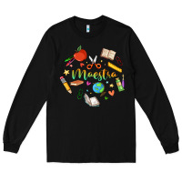 Black maestra teacher heart doodle Long Sleeve Tee - MaliasSmallBusiness
