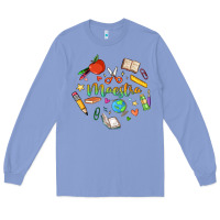 Colony Blue maestra teacher heart doodle Long Sleeve Tee - MaliasSmallBusiness
