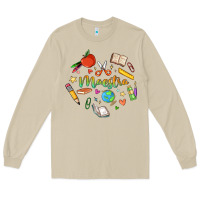Mushroom maestra teacher heart doodle Long Sleeve Tee - MaliasSmallBusiness
