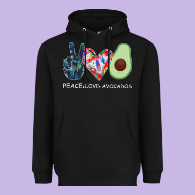 Peace Love Avocados Heavyweight Hoodie Designed By Bettercallsaul