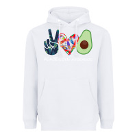 White PEACE LOVE AVOCADOS Heavyweight Hoodie - Bettercallsaul
