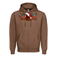 Chestnut Western Mom With Woman In Santa Hat Zipper Hoodie - BundleAndBundleShop