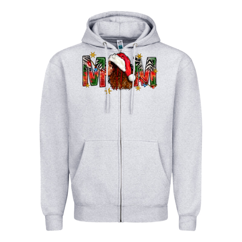 Western Mom With Woman In Santa Hat Zipper Hoodie by BundleAndBundleShop | Teevron