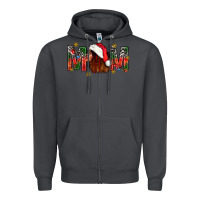 Smoke Western Mom With Woman In Santa Hat Zipper Hoodie - BundleAndBundleShop