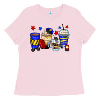 Bubblegum Pink police coffee cups Ladies Tee - Zillion Design Studio