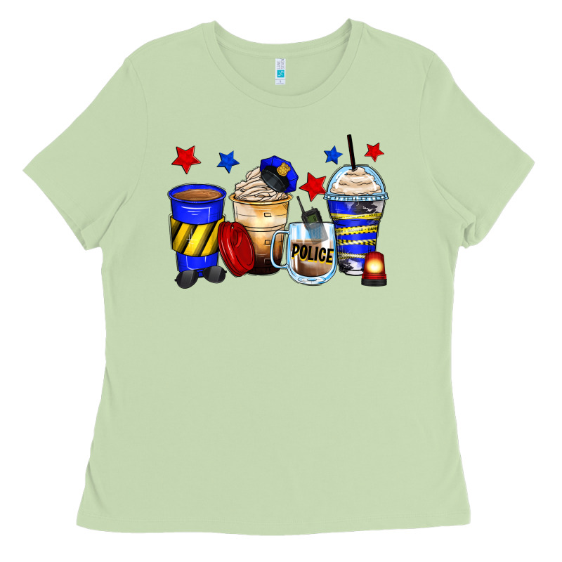 Police Coffee Cups Ladies Tee by Zillion Design Studio | Teevron