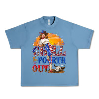 Pebble Blue Chill the fourth out 4th of july Urban Heavy Tee - NancyCooperArtShop