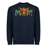 Navy highland cow mom Heavyweight Sweatshirt - Jasminsmagicworld