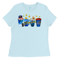 Baby Blue police coffee cups Ladies Tee - texasbilliewilder