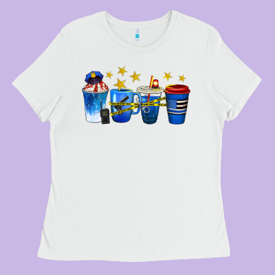 Police Coffee Cups Ladies Tee Designed By Texasbilliewilder