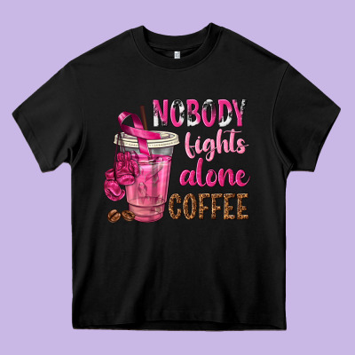 Nobody Fights Alone Coffee Heavy Core Tee Designed By Texasbilliewilder