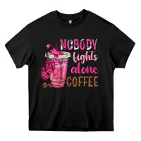Black Nobody Fights Alone Coffee Heavy Core Tee - texasbilliewilder