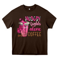 Chocolate Brown Nobody Fights Alone Coffee Heavy Core Tee - texasbilliewilder