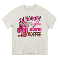 Cream Nobody Fights Alone Coffee Heavy Core Tee - texasbilliewilder