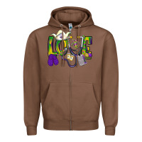 Chestnut Mardi Gras Love Nurse Zipper Hoodie - BundleAndBundleShop