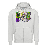 Dove Grey Mardi Gras Love Nurse Zipper Hoodie - BundleAndBundleShop