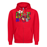 Red Mardi Gras Love Nurse Zipper Hoodie - BundleAndBundleShop