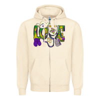 Sandshell Mardi Gras Love Nurse Zipper Hoodie - BundleAndBundleShop