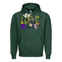 Sports Green Mardi Gras Love Nurse Zipper Hoodie - BundleAndBundleShop