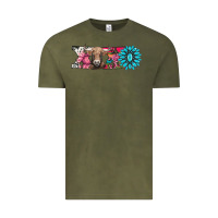 Vintage Olive xoxo braunvieh cow Vintage Tee - AdoDesignShop