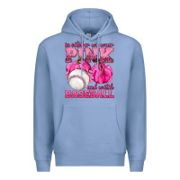 Colony Blue In October We Wear Pink and Watch Baseball Premium Hoodie - texasbilliewilder