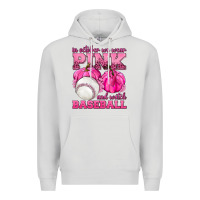 Dove Grey In October We Wear Pink and Watch Baseball Premium Hoodie - texasbilliewilder