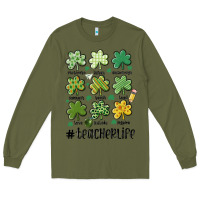 Army Green teacher st.patrick's Long Sleeve Tee - MaliasSmallBusiness