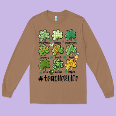 Teacher St.patrick's Long Sleeve Tee Designed By Maliassmallbusiness