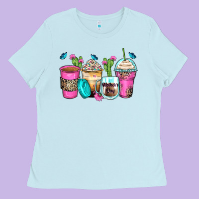 Mother's Day Coffee Cups Ladies Tee Designed By Zillion Design Studio