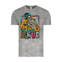 Cloud Rock staying alive coffee drinking skeleton Vintage Tee - Jasminsmagicworld
