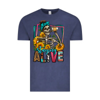 Vintage Denim staying alive coffee drinking skeleton Vintage Tee - Jasminsmagicworld