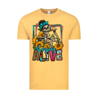 Vintage Mustard staying alive coffee drinking skeleton Vintage Tee - Jasminsmagicworld