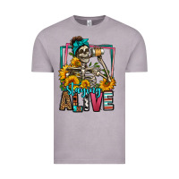 Vintage Zinc staying alive coffee drinking skeleton Vintage Tee - Jasminsmagicworld
