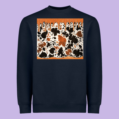Cowhide Dripping Glitter Tumbler Heavyweight Sweatshirt Designed By Jasminsmagicworld