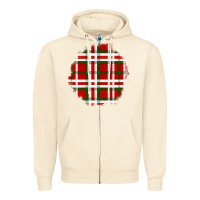 Sandshell Christmas Tartan Patch Zipper Hoodie - BundleAndBundleShop