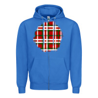 True Royal Christmas Tartan Patch Zipper Hoodie - BundleAndBundleShop