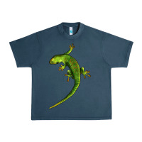Midnight Navy Green Lizard Illustrations Urban Heavy Tee - LillyAllenDesigns