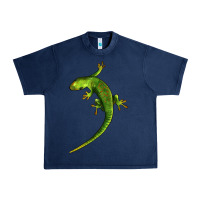 Navy Green Lizard Illustrations Urban Heavy Tee - LillyAllenDesigns