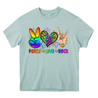 Peace Love Rock Heavy Core Tee | Teevron