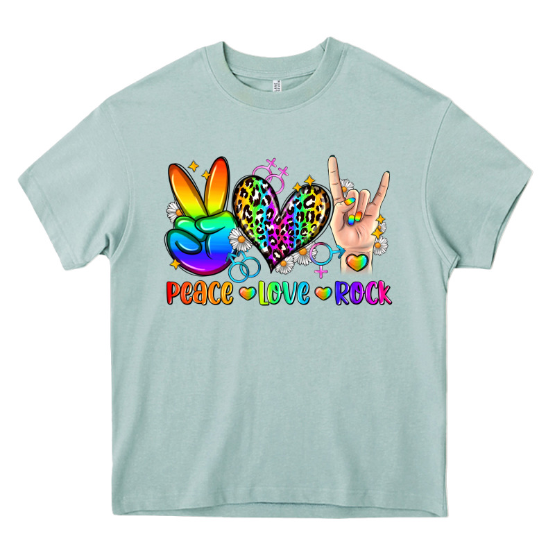 Peace Love Rock Heavy Core Tee by Zillion Design Studio | Teevron