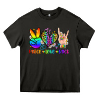 Asphalt peace love rock Heavy Core Tee - Zillion Design Studio