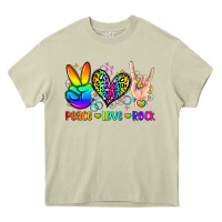 Mossy peace love rock Heavy Core Tee - Zillion Design Studio