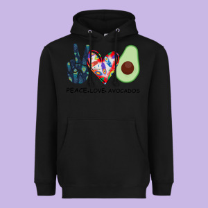 Peace Love Avocados Heavyweight Hoodie Designed By Bettercallsaul